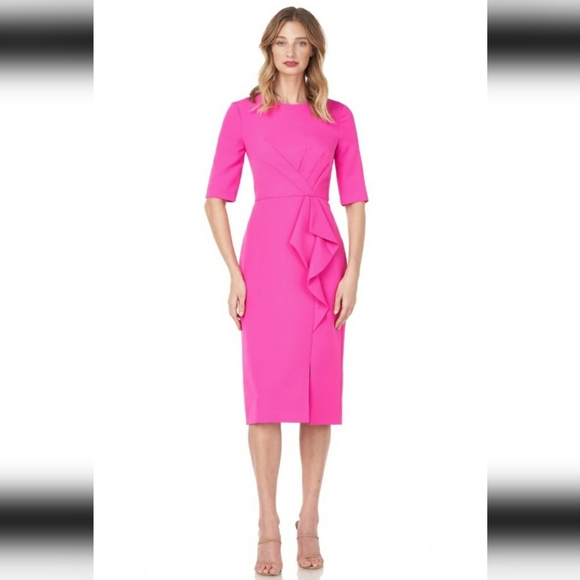 Kay Unger New York Womens Tinsley Pink Cocktail and Party Dress Size 16 NWT - Picture 1 of 6